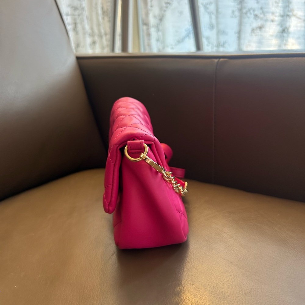 Hot Pink Quilted Crossbody Bag - Picture 11 of 16